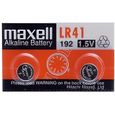Pile Bouton LR41 Maxell X10 Longue Durée-0