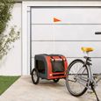 Remorque de vélo pour chien - VIDAXL - Orange et gris - Poids jusqu'à 45 kg - Vélo loisir - Adulte-0