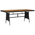 "SALE 2024" Table de jardin - JMS - Noir 160x70x72 cm Résine tressée et acacia 90,42,Kg-0