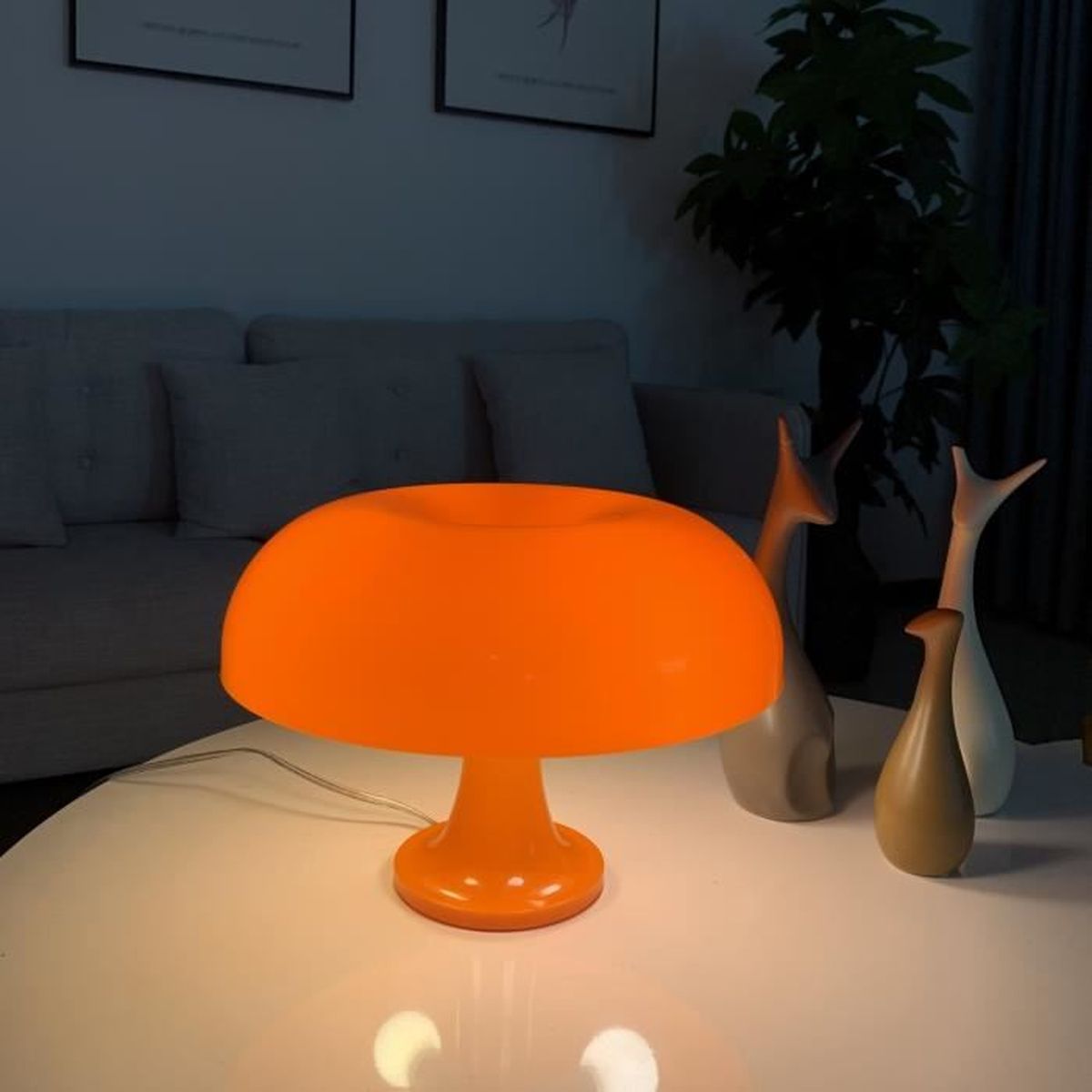 Akety Lampe à Champignons Orange - Lampe De Table Pour L'Esthétique De La Pièce, Éclairage Moderne Et Rétro - Décoration Pour Chambre à Coucher Et Salon