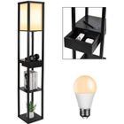 PULUOMIS Lampadaire avec étagère 2 ports de charge USB Tiroir pour salon