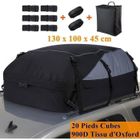 Sac De Toit Voiture - TOOLUCK- 580L - Coffre Toit Pliable - 900D Tissu d'Oxford - 8 Sangles - Imperméable pour Diverses Voitures