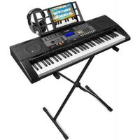 Max KB3 Clavier électronique pour musicien confirmé avec casque audio et stand, Piano numérique 61 touches, 2 haut-parleurs