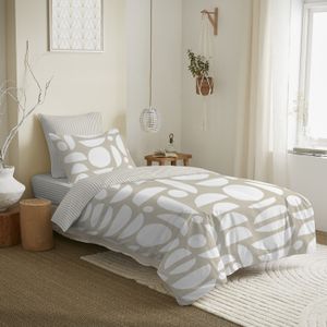 Pack Complet 4 Pièces Lit 1 Place 140x200 - 100% Coton 57 Fils/cm², Housse De Couette + Taies + Drap Housse - 7