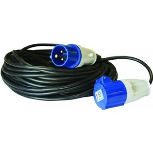 Rallonge CEE Câble d'alimentation 3 pôles 16A bleu 10 mètres IP44 H07RN-F  3G 2,5mm² Camping, câble électrique pour camping-car, fiche pour courant