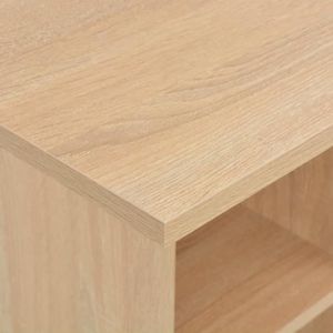 MANGE-DEBOUT Table de bar - QIM - Chêne - 60x60x110 cm - Avec 2 étagères