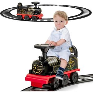 Garçon Train Locomotive à vapeur Enfants Locomotive Porte-clés avec train de fer avec LED et son « Tut tut schschschsch » Maison de locomotive Cadeau Fille Noir 