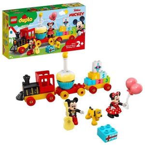 ASSEMBLAGE CONSTRUCTION SHOT CASE - LEGO DUPLO 10941 Le train d'anniversaire de Mickey et Minnie, Jouet train pour bébé avec un gâteau et des ballons