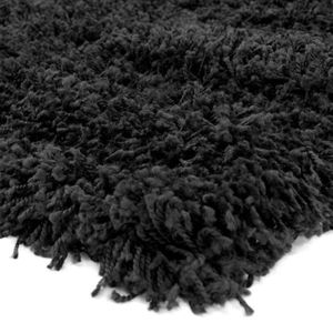 TAPIS DE COULOIR TENESSEE  - Tapis salon ou chambre shaggy à poils longs doux et brillant 160 x 230 cm Noir