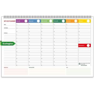 AGENDA - ORGANISEUR Planning hebdomadaire de table en papier écologique 100 % Colors perpétuel230