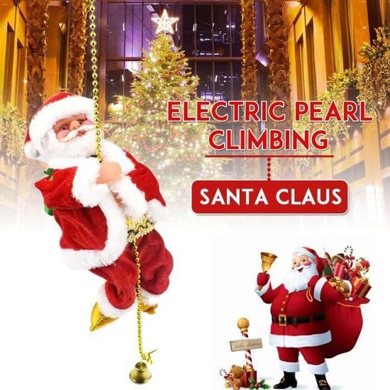 KYY Père Noël Figurine électrique Escalade grimpeurs Santa Jouet Drôle De Ornement Suspendu pour La Maison Décoration Noël