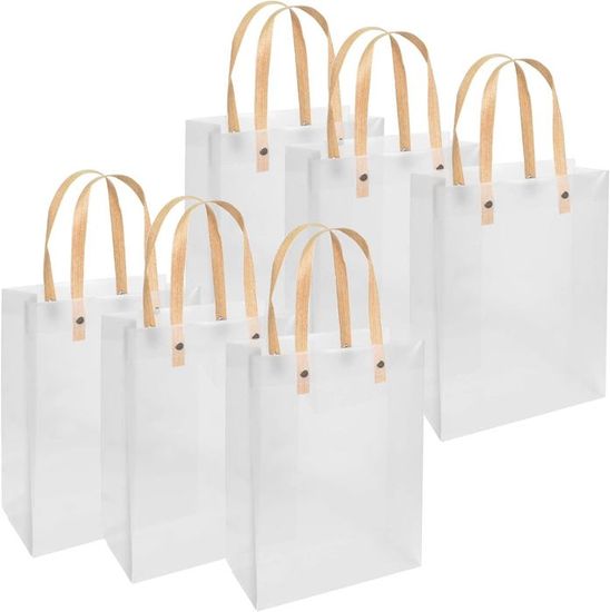 Lot De 30 Sacs Cadeaux Transparents Avec Poignées, Rubans Et étiquettes Love - 5.9x6.3x2.8 Pouces