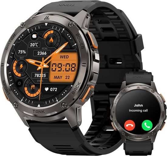 KOSPET Montre Connectée Homme Appel, 1.43'' Écran Toujours Activé