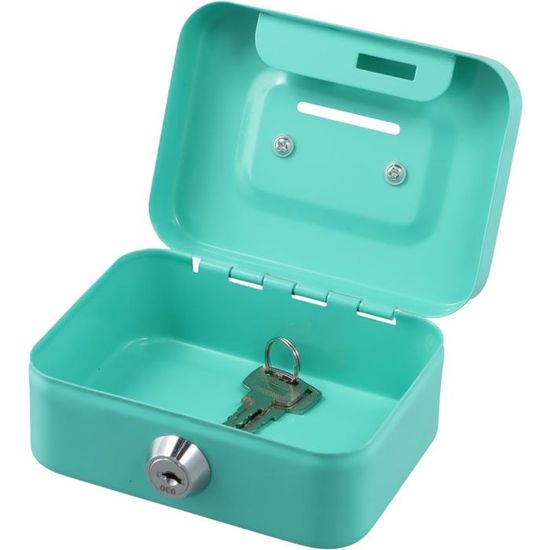 Petite Caisse à Argent Métallique Verrouillable - 11,5x8,5x5,8 Cm - Avec 2 Clés - Pour Pièces, Billets, Bijoux (couleurs Disponibles)