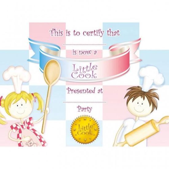 Set de 8 diplômes certificats Little Cooks Cdiscount Jeux Jouets