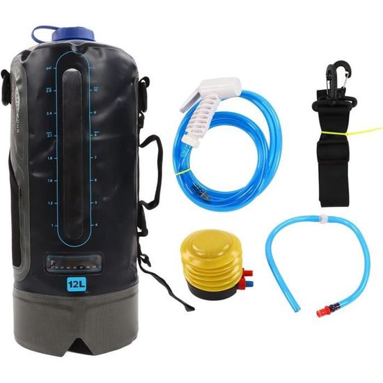 DIFLAX Sac De Douche Pliable Portable Avec Poignée - Noir, Pour La Gym, La Plage, Les Voyages