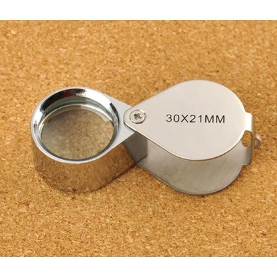 DIGIFLEX Loupe Bijoutier 30x Grossissement - Lentille Verre 21mm Pliable Pour Pièces, Timbres, Antiquités
