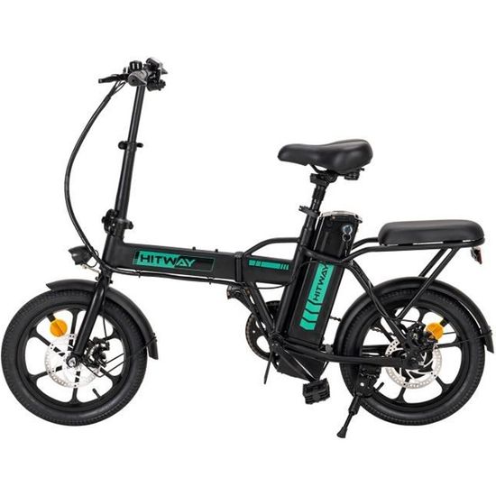 Vélo électrique pliable HITWAY - Adulte 16" - Moteur 250W - Batterie 36V/7.5Ah - Autonomie 45km - Noir BK5