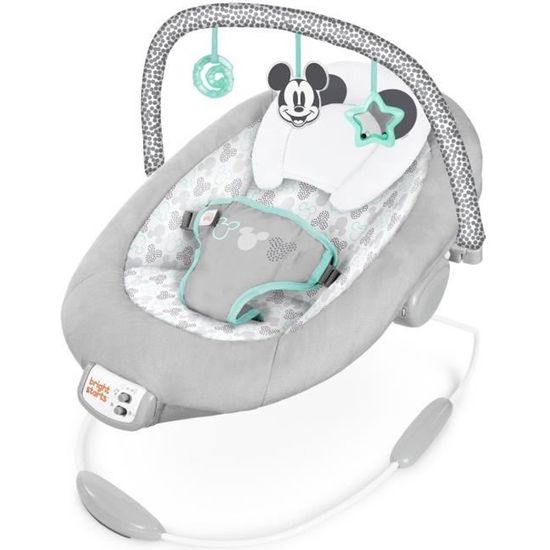 Transat vibrant Minnie Mouse Rosy Skies - BRIGHT STARTS - Pour bébé jusqu'à  9kg - Avec vibrations et arche jouet - Cdiscount Puériculture & Eveil bébé