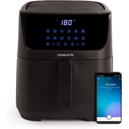 Friteuse Sans Huile 3,5L Vert Sauge CREATE Fryer Air Pro Compact - 1300W, 8 Programmes, Cuisson Saine & Croustillante