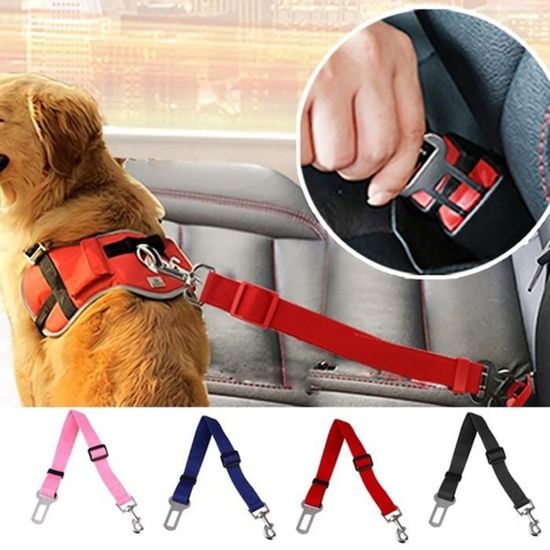Ceinture De Sécurité Voiture Pour Chien - Longueur 72 Cm, Mousqueton, Réglable