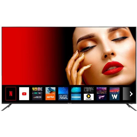 POLAROID SMART TV LED 55'' (139cm) 4K UHD - WIFI - NETFLIX - PRIME VIDEO - SCREENCAST - 3xHDMI - 2xUSB - SORTIE CASQUE - YOUTUBE