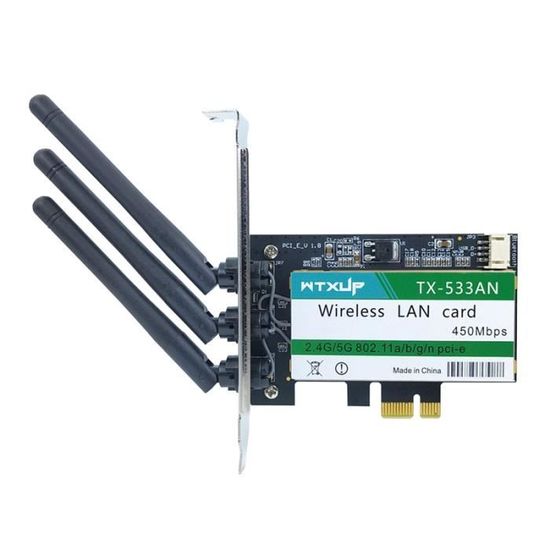 Carte WiFi PCI Dell PCE-N53 Avec Antenne - Pour Ordinateur Fixe - Occasion