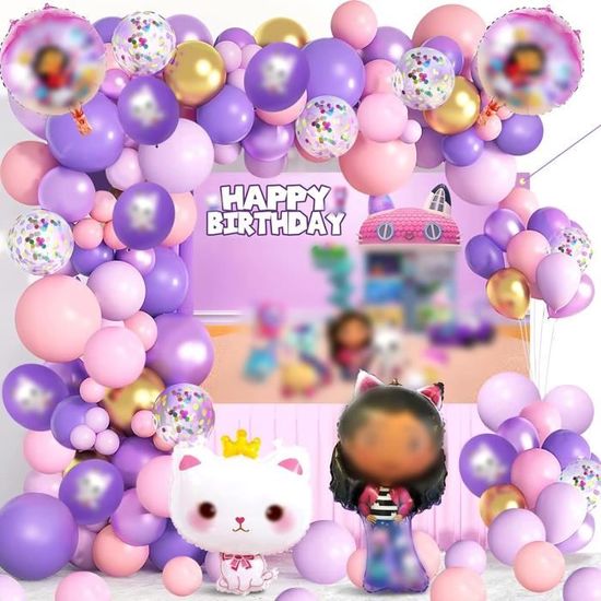 71 Pcs Gabby's Ballons Anniversaire Décoration, Gabby's Ballon