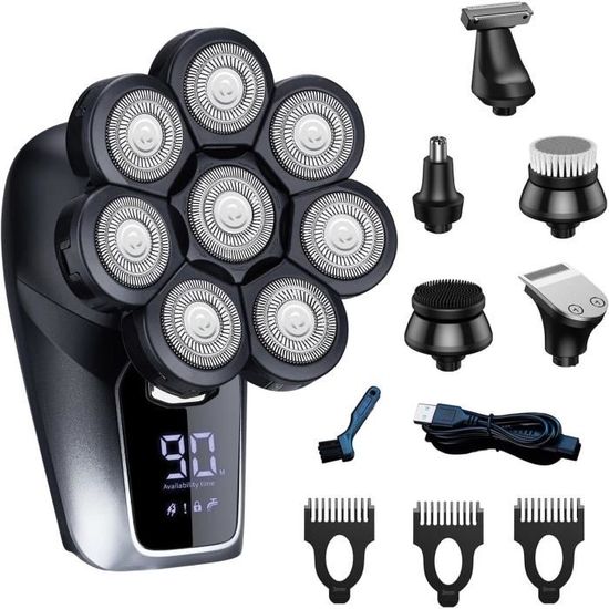 Rasoir électrique Multifonction 7 En 1 COSOUL - Tondeuse Barbe, Cheveux, Nez, Oreilles - Recharge USB - Neuf