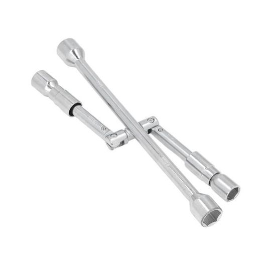 Clé En Croix 4-en-1 WIESEMANN 1893 - Pliable Acier Q-30 - 17,19,21mm - Pour Voiture, Camion