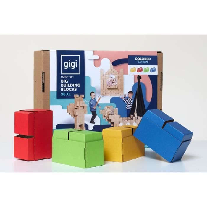 Bloc de Construction en Carton XL pour Enfant - 96 Emboîtables et ...