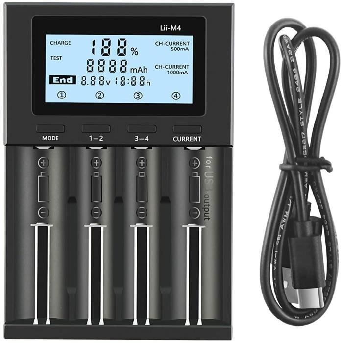 Chargeur De Batterie 18650 Lithium Ion NiMH NiCd AA AAA 9 V Chargeur Intelligent Avec écran LCD