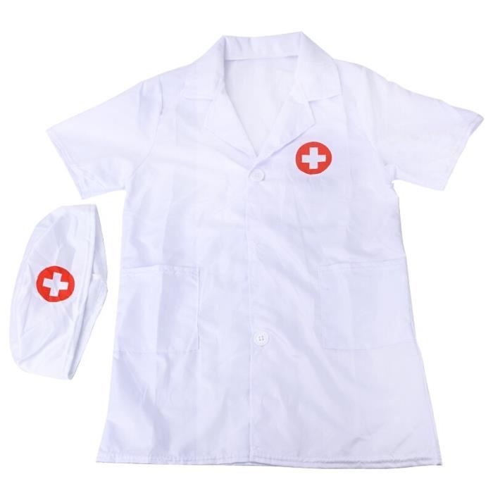 Keaiyouhuo Costume De Médecin Enfant – Blouse Avec Stéthoscope, Casquette, Sac Et Accessoires, Déguisement Halloween Infirmière 3-11 Ans
