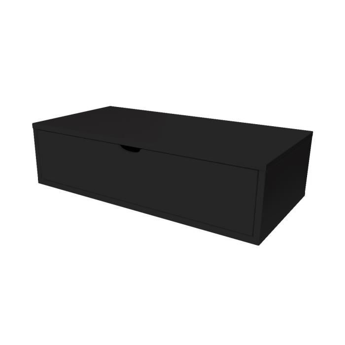 Cube de rangement longueur 100 cm + tiroir - Couleur - Noir