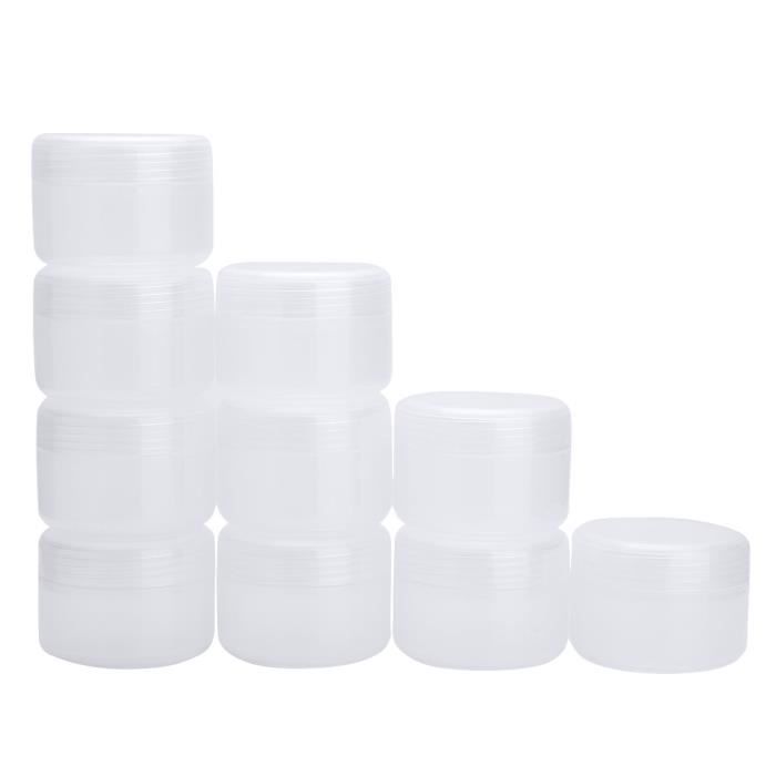 Lot de 10 Pots Cosmétiques Vide 100ML Contenants Cosmétiques Vide Creme Bouteille Echantillon Contenant Voyage Pour Baume À Lèvres