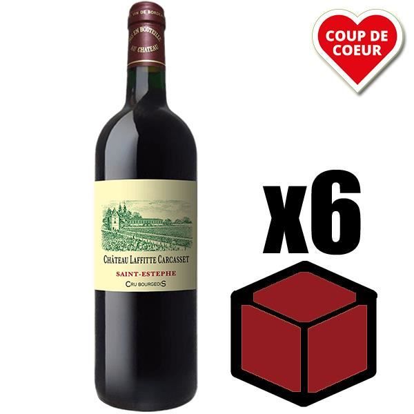 X6 Château Laffitte-Carcasset 2016 75 cl AOC Saint-Estèphe Cru Bourgeois Vin Rouge