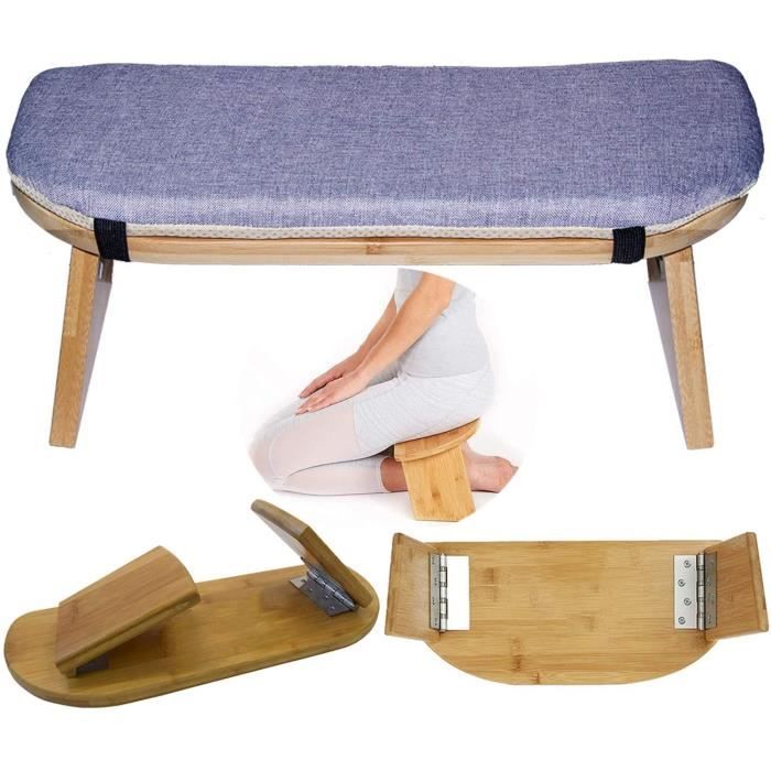 bouret De Méditation en Bois, Banc de méditation Pliant Tabouret de Yoga Ergonomique en Bambou, pour Penser Profonde Prière Tab 1391