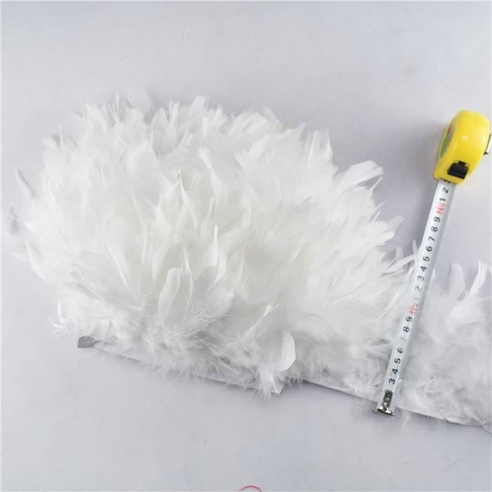 En gros 10 mètres lot moelleux dinde Plumes ruban d'habillage plume pour artisanat bijoux faisant coupe bande jupe - Type White
