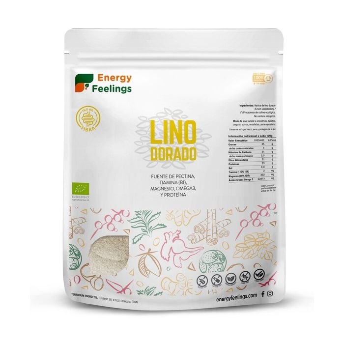 ENERGY FEELINGS - Farine de lin doré 1 kg de poudre
