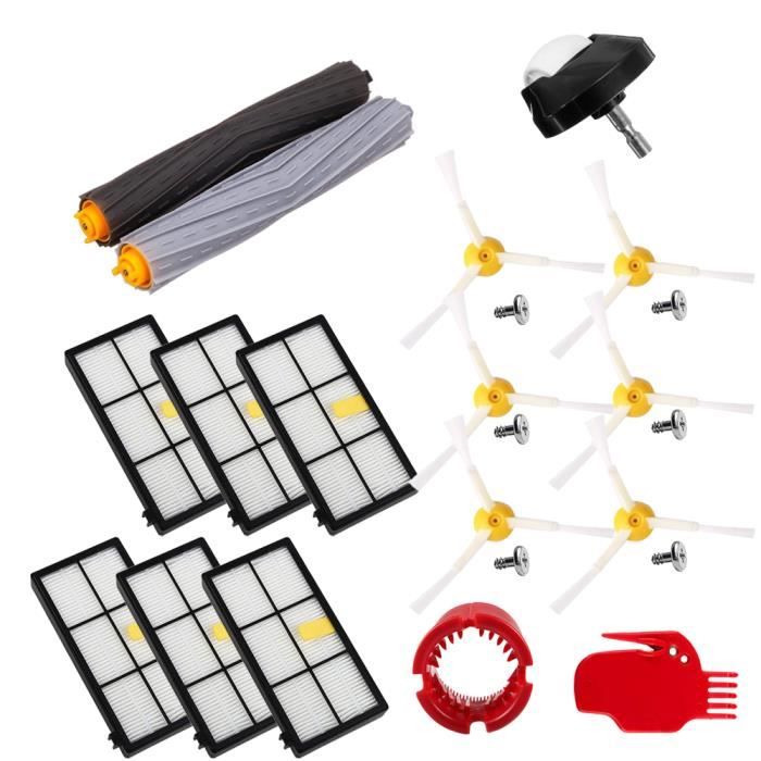 Oomom 23Pcs Accessoire de Rechange pour iRobot Roomba 800 Serie Aspirateur -Kit de Roulet de Roue+Filtre+Brosse Laterale..