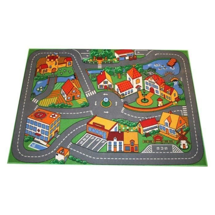 Tapis circuit de jeu - petite ville - 95 x 133 cm