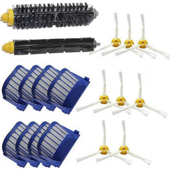 Kit De 18 iRobot Roomba Aspirateur Robot Filtre + Brosse Latérale Pour 600 536 551 552 529 564 595 601 602 610 620 630 650