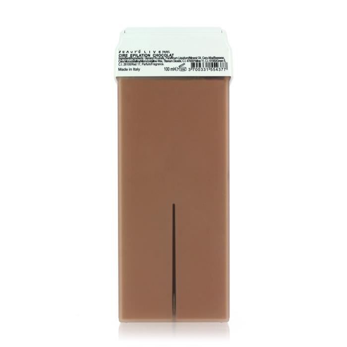 Beautélive Cartouche de cire roll-on liposoluble Chocolat - Peaux sèches , Fluide 100ml