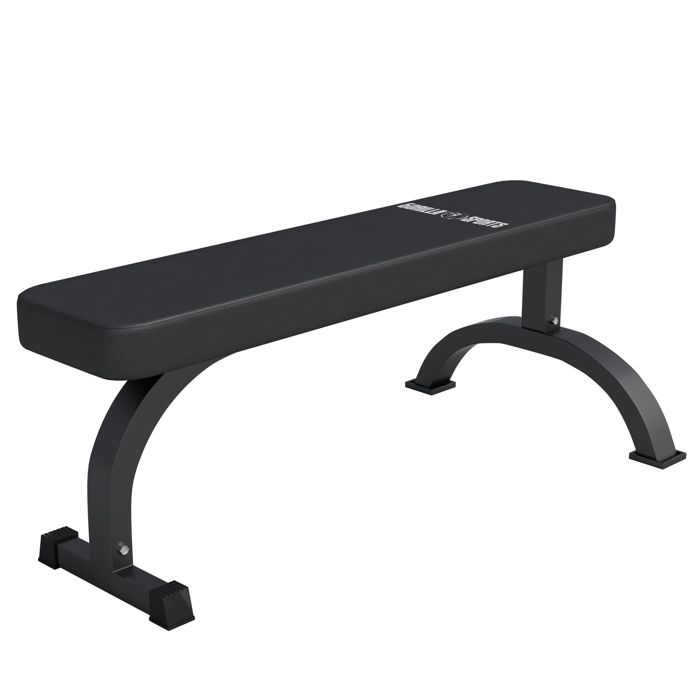 Banc de musculation plat avec logo Gorilla Sports, noir