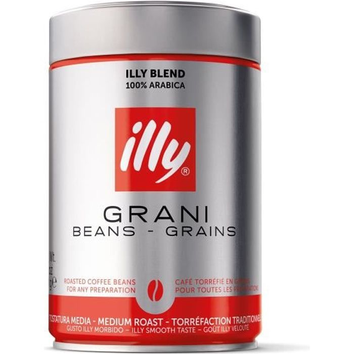 ILLY Café 100 % Arabica décafeiné - Grains classique - 250 g