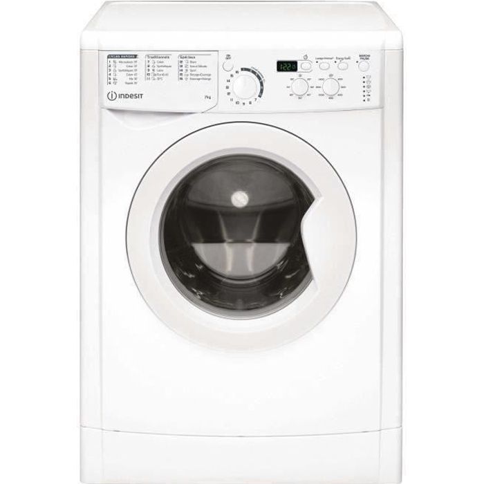 Lave-linge hublot INDESIT EWD71452WFRN MyTime - 7 kg - Moteur standard - 1400 trs/min - Départ différé - Blanc