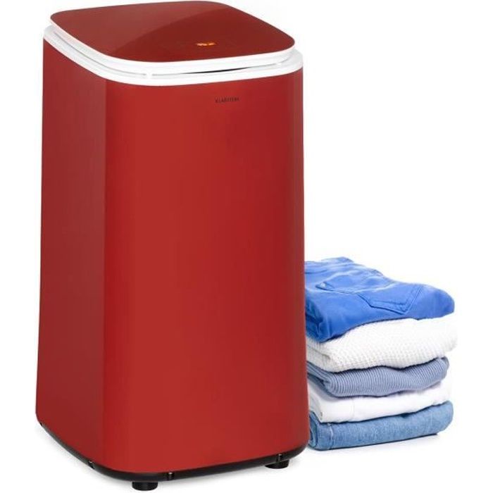 Klarstein Zap Dry Sèche-linge 50 litres 820W , panneau de commande tactile , tambour acier inox , rouge