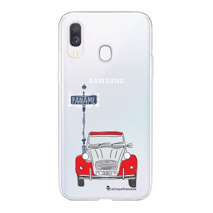 Coque pour Samsung Galaxy A20e souple transparente 2CV cocorico blanc Motif Ecriture Tendance La Coque Francaise