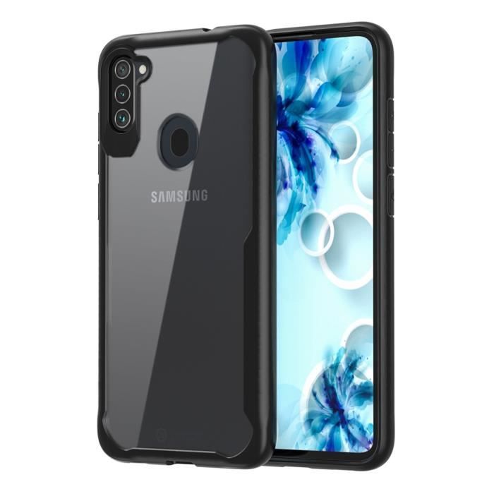 Coque pour Samsung Galaxy A11 Coque de Protection Antichoc en TPU Dur Transparent pour Samsung Galaxy A11 - Noir