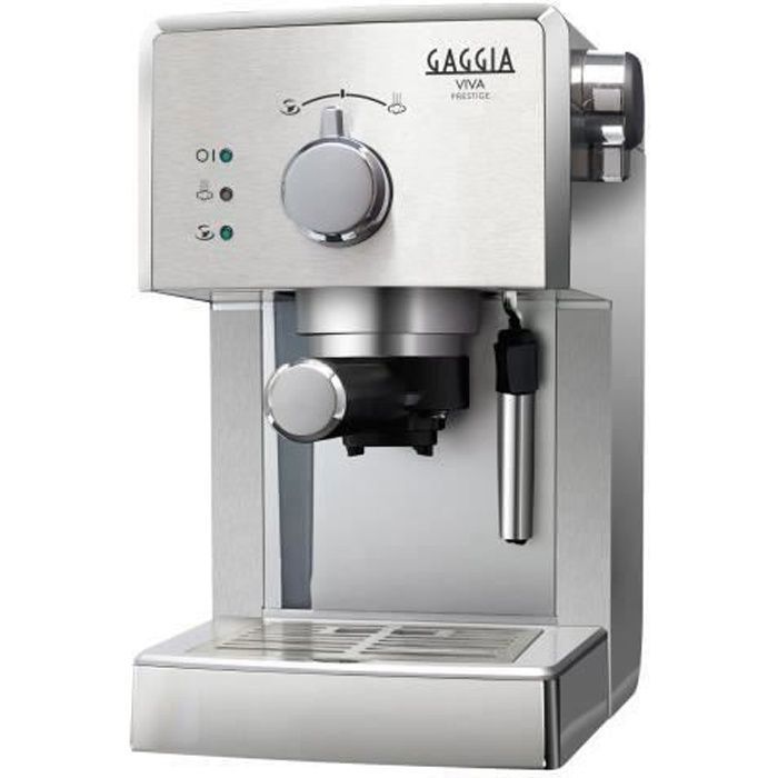 Gaggia Viva Prestige RI8437 Machine à café avec buse vapeur -Cappuccino- 15 bar argenté(e)